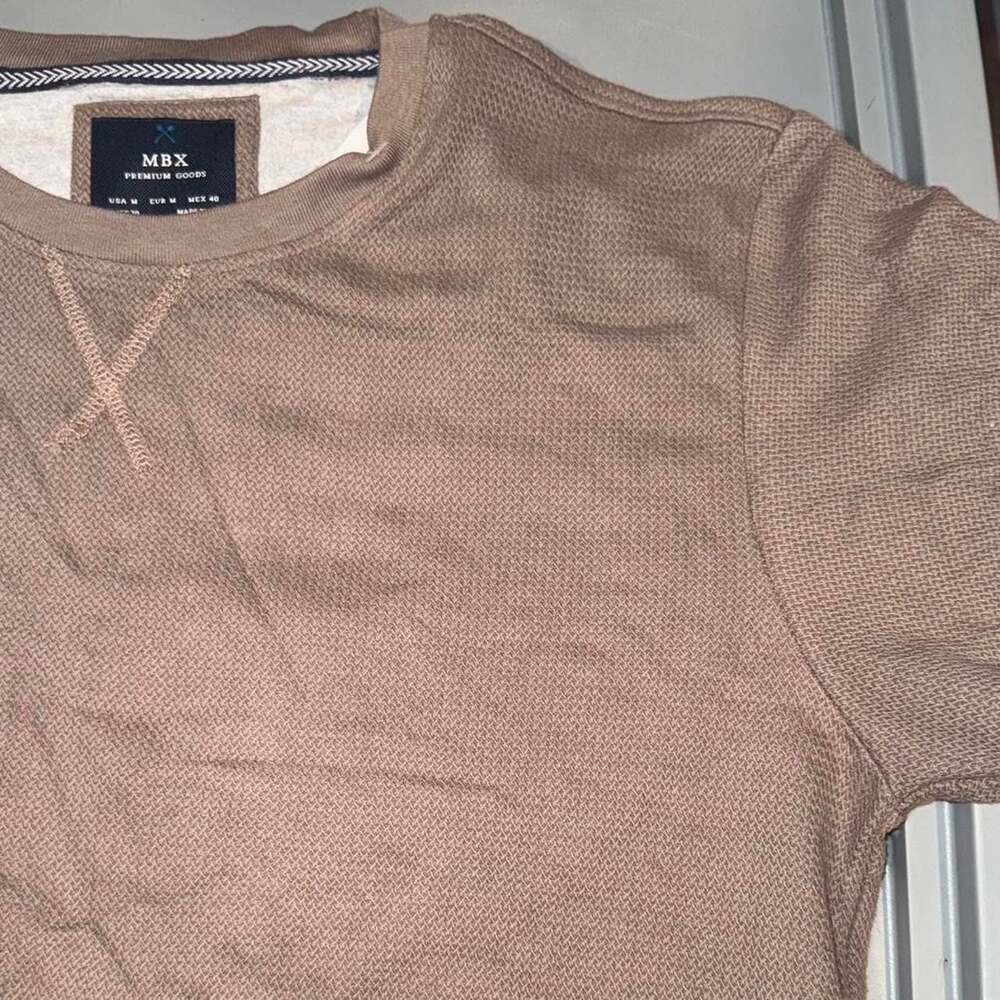 MBX Premium Goods Textured Crewneck Sweatshirt Medium Taupe